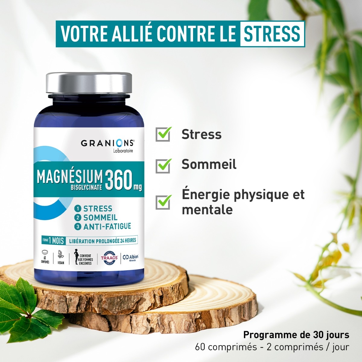 GRANIONS - Magnésium Bisglycinate 360mg