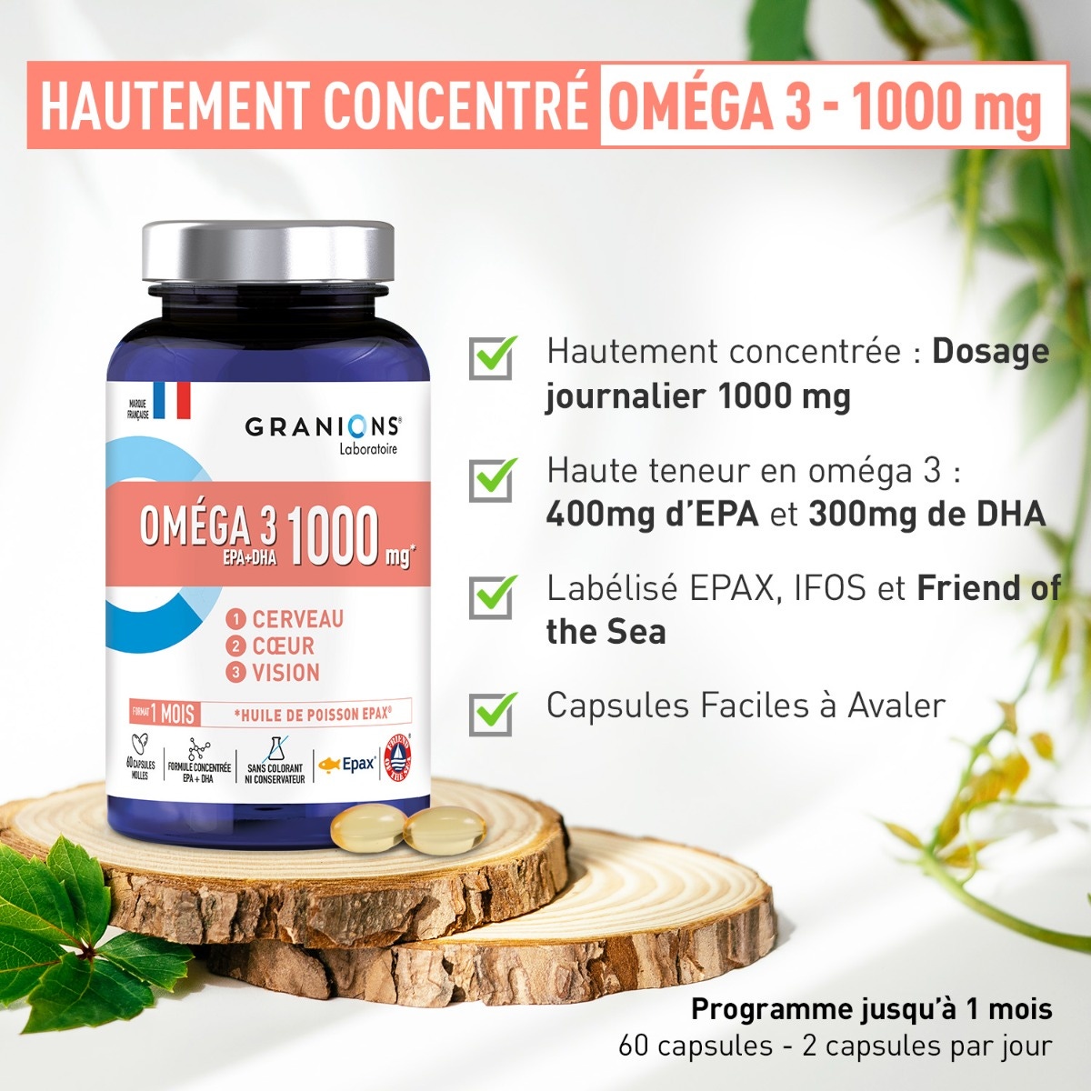 GRANIONS - OMEGA 3 100mg hautement concentré