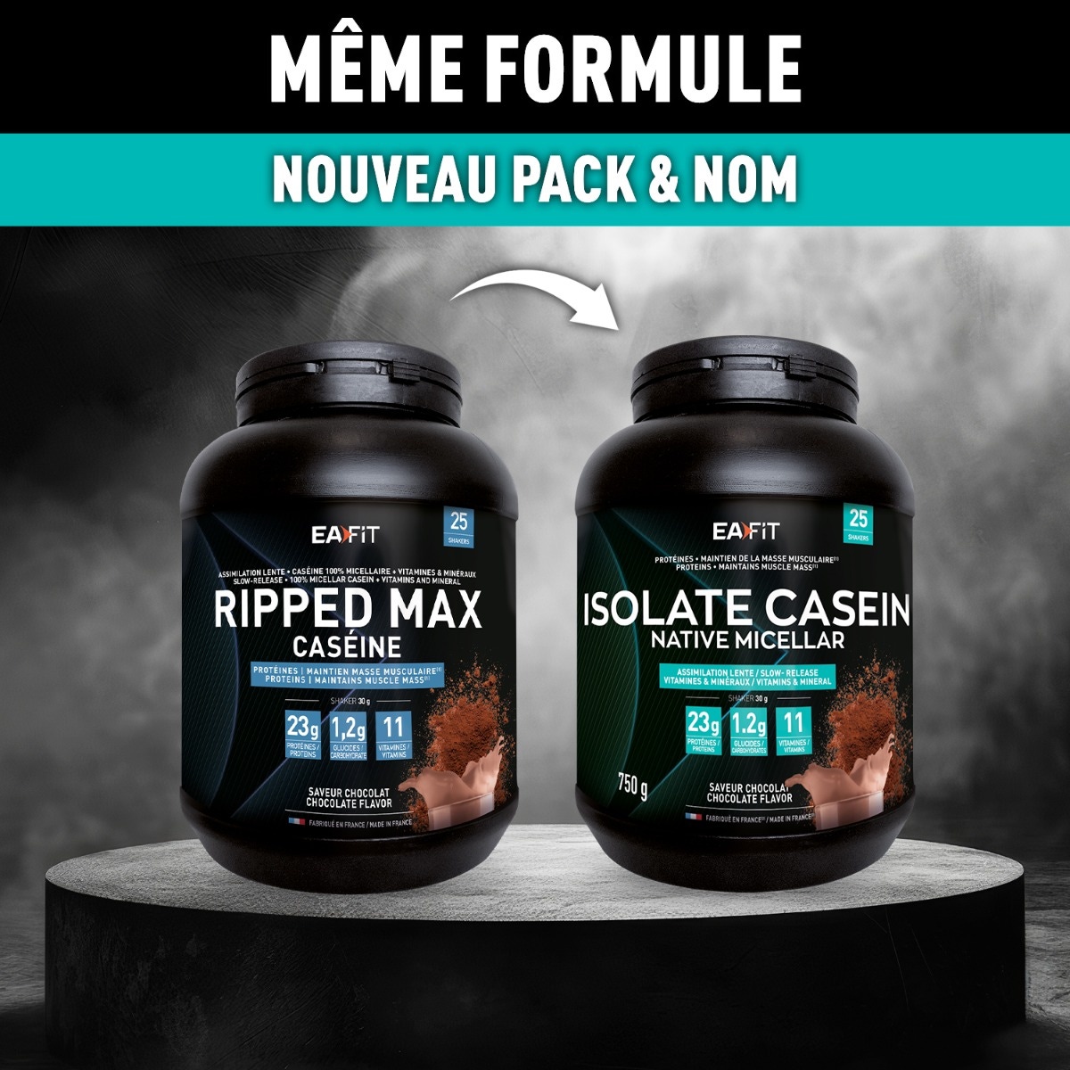 EA FIT - Isolate Casein Nouveau pack & Nom