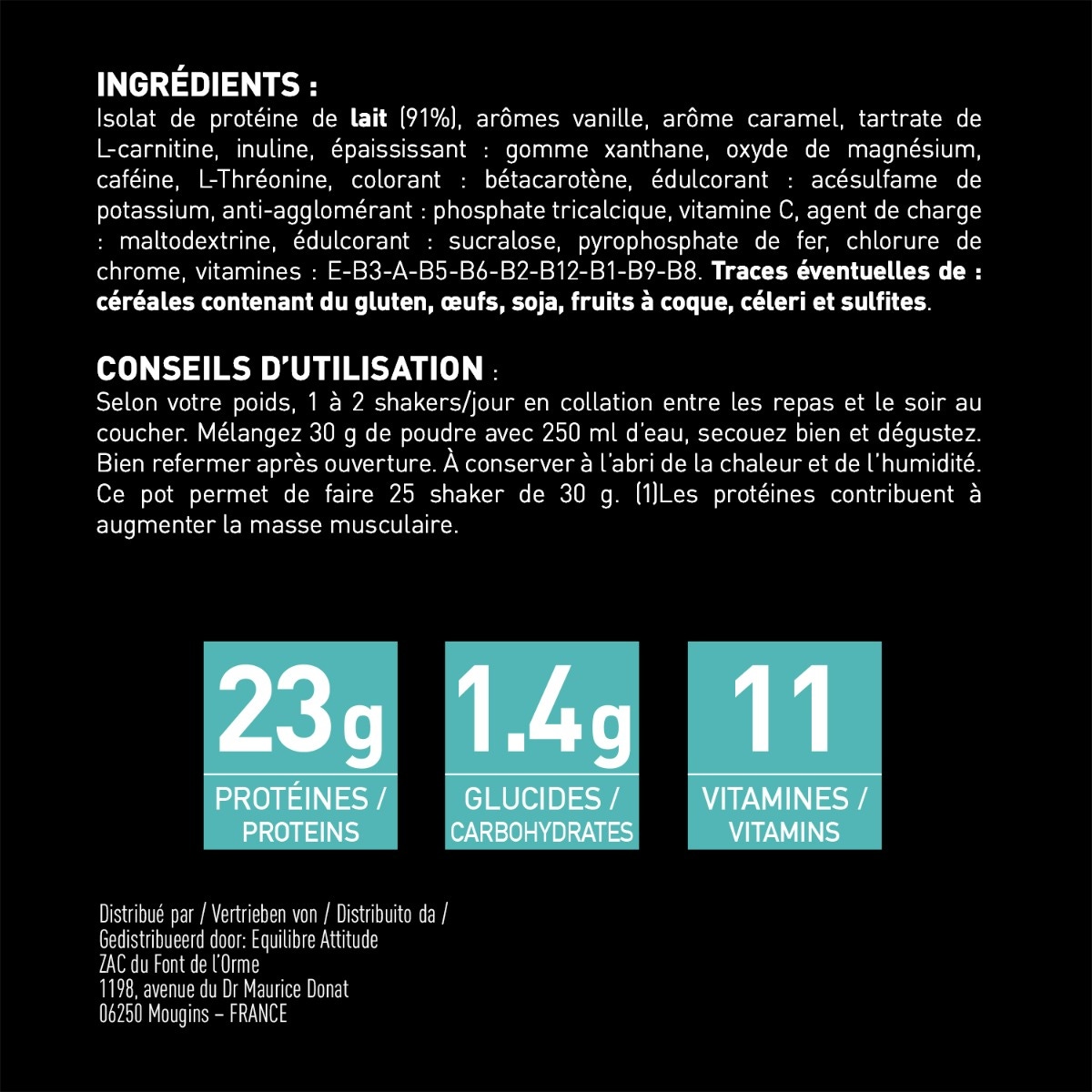 Isolate Casein - ingrédients et conseils d'utilisation