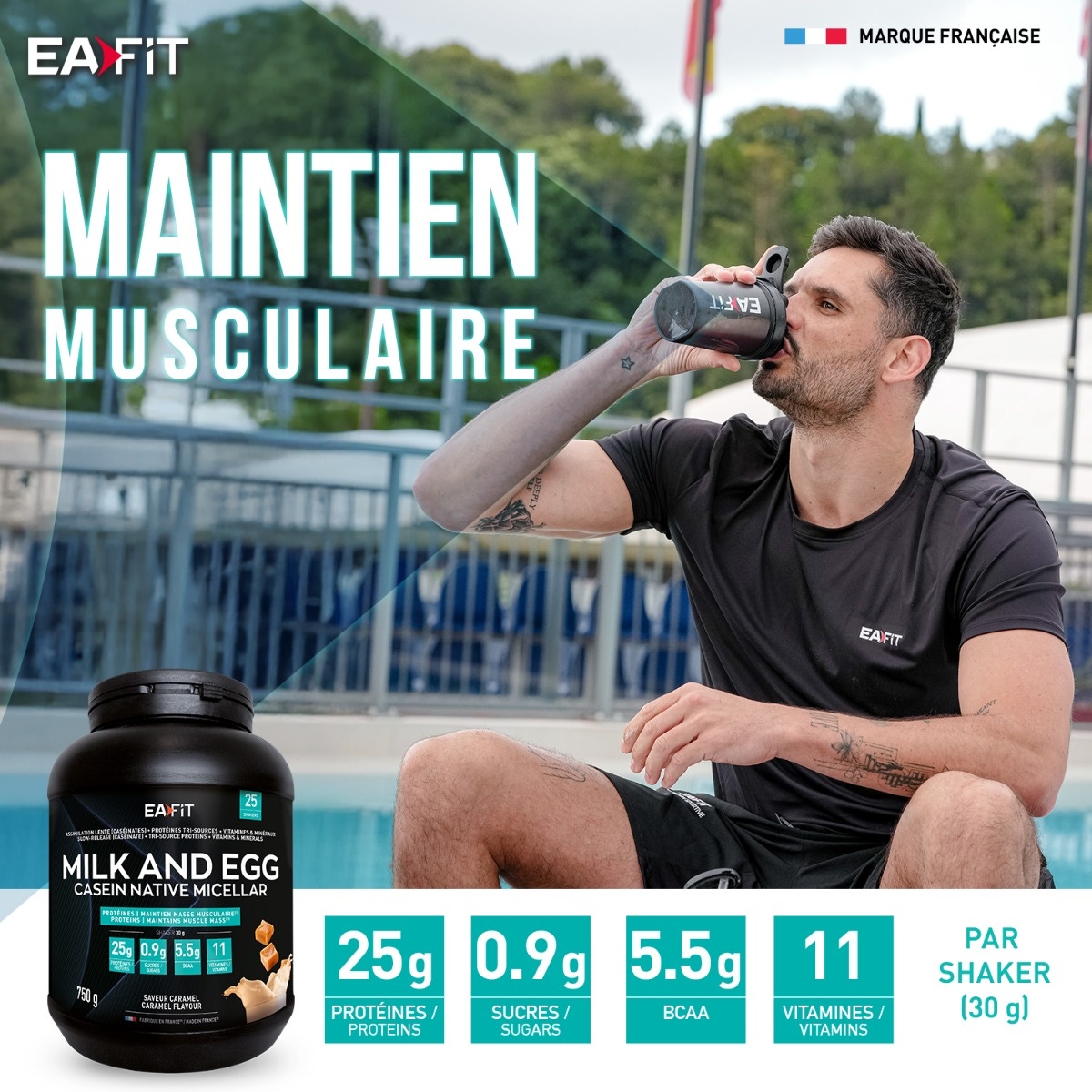 Milk&Egg - Protéines - Maintien musculaire - Saveur caramel -EAFIT