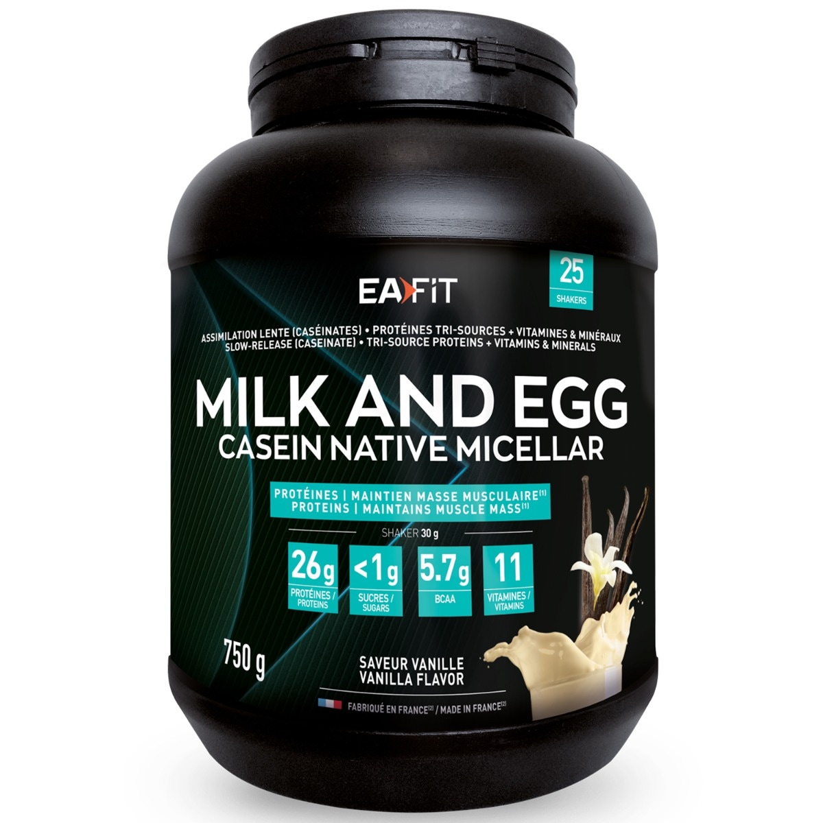 EA FIT - Milk and Egg - Protéines - maintien masse musculaire 750g saveur vanille