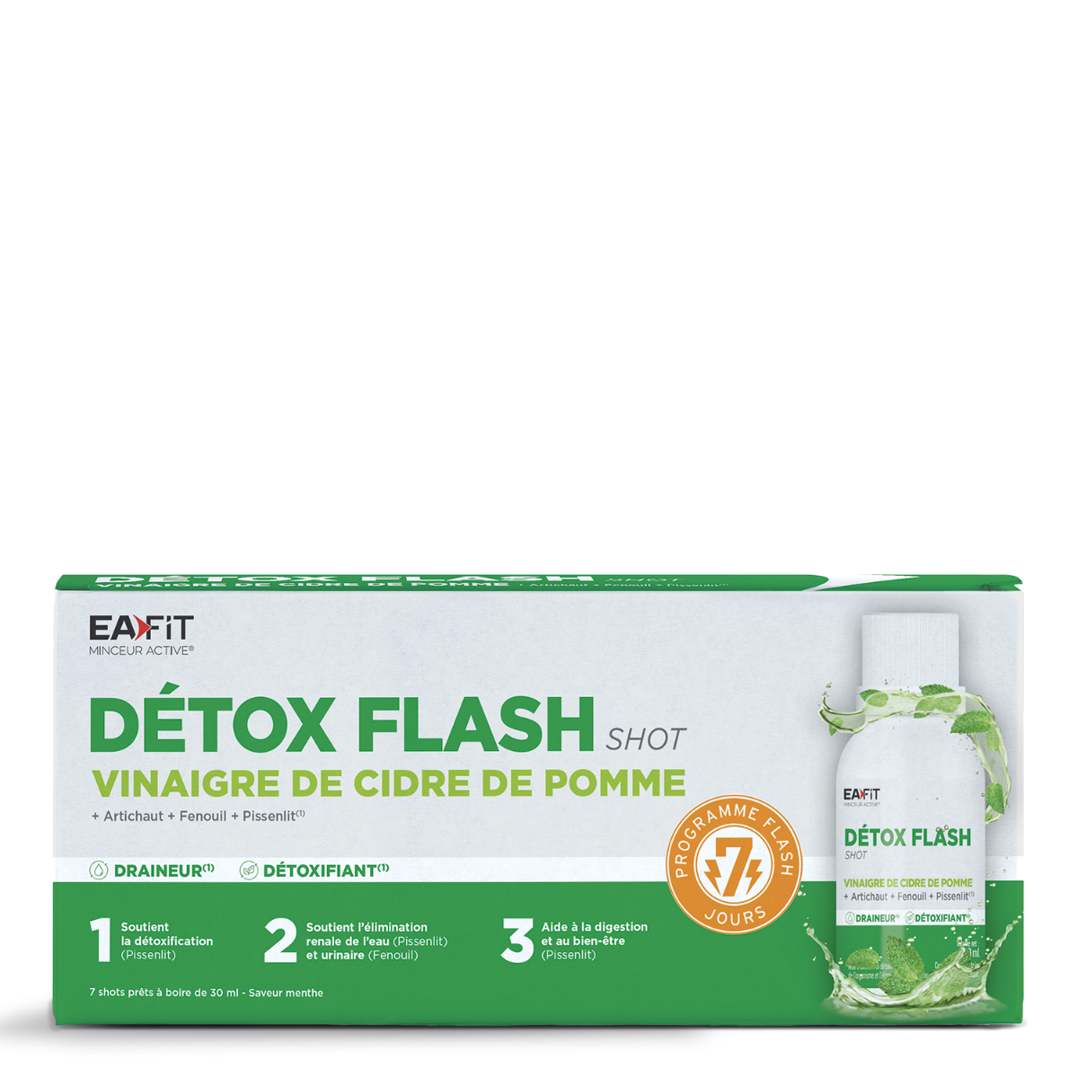 EAFIT MINCEUR ACTIVE - Detox Flash Shot - Draineur - Détoxifiant - Programme de 7 jours