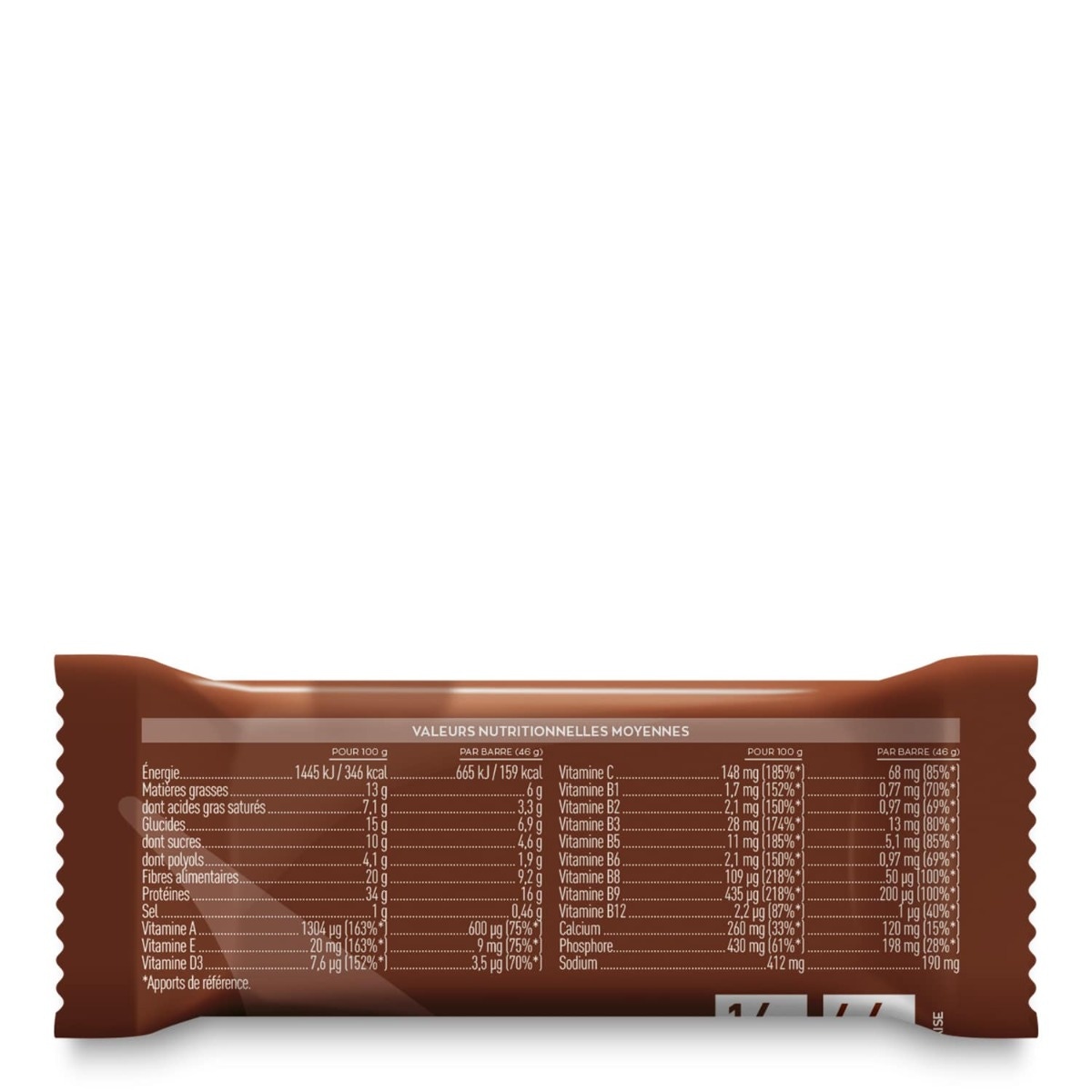 la barre protéinée chocolat dos