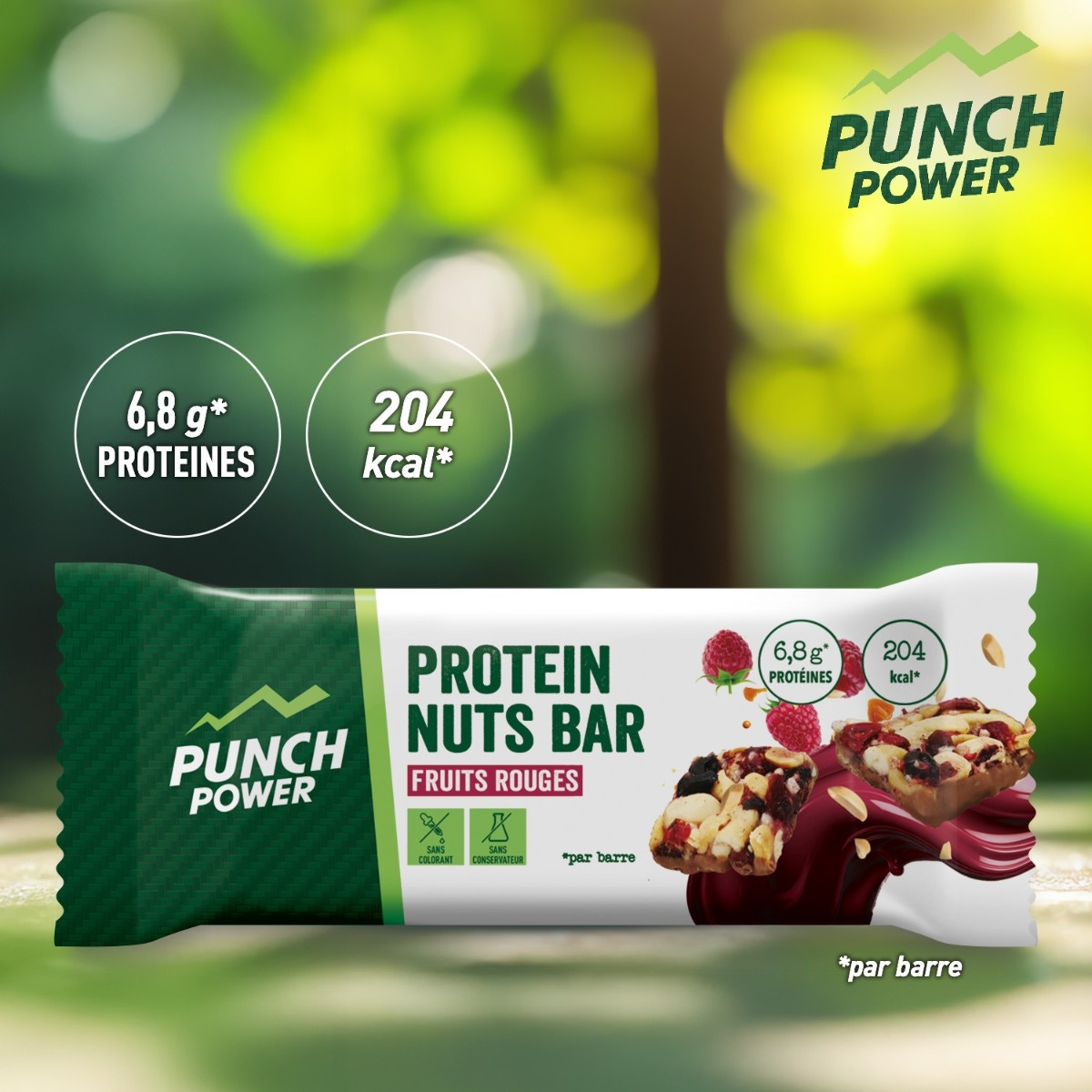 Punch Power - Barre protéinée noix & fruits rouges 