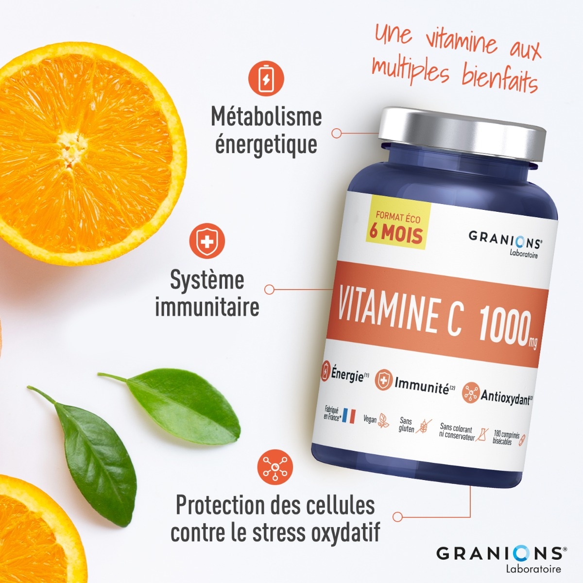 Vitamine C 1000 mg Granions format économique bienfaits
